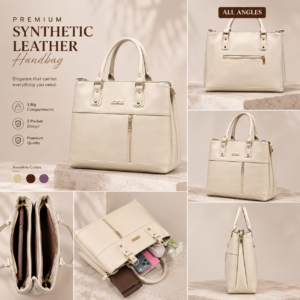 ChatGPT Image Aug 10, 2026, 12_38_42 PM Premium Synthetic Leather Handbag for Women – 3-Compartment Stylish Tote Bag