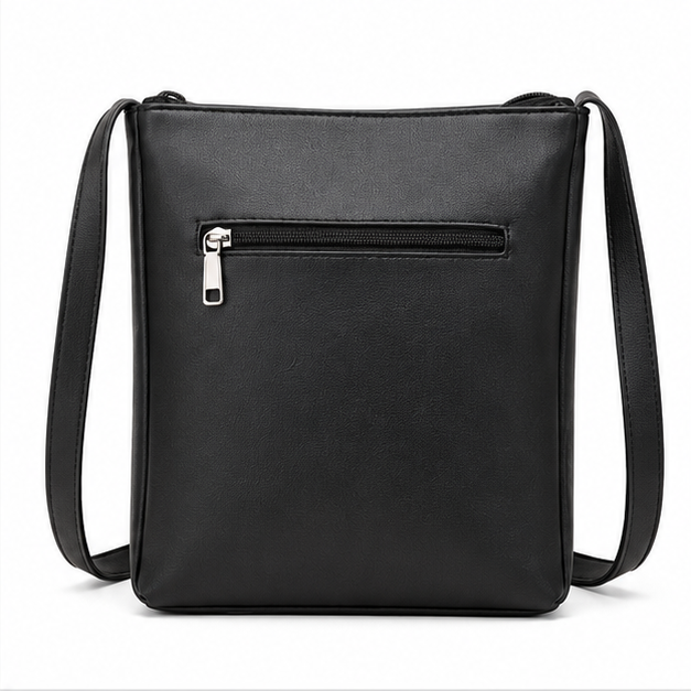 Minimal Faux Leather Crossbody Shoulder Bag - Image 3