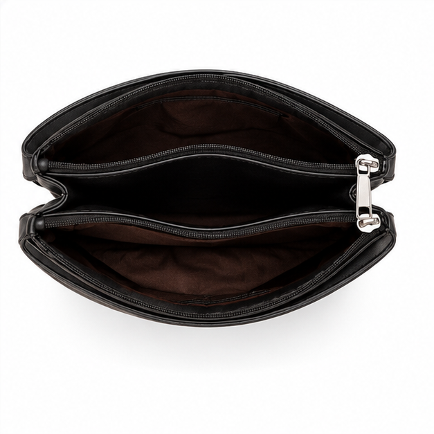 Minimal Faux Leather Crossbody Shoulder Bag - Image 2