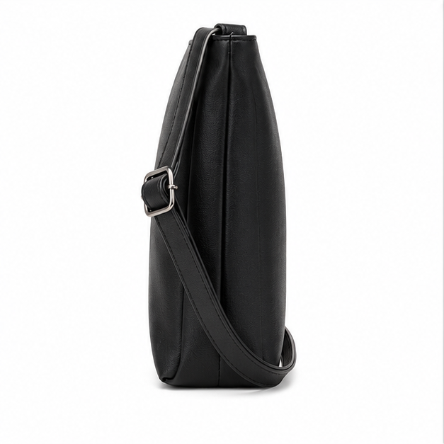 Minimal Faux Leather Crossbody Shoulder Bag - Image 4