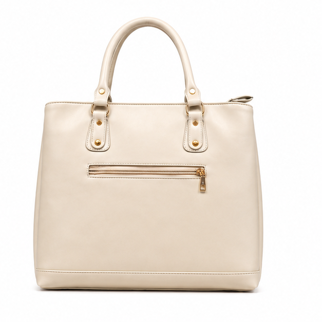 Premium Synthetic Leather Ladies Handbag – 3 Compartment - Image 4
