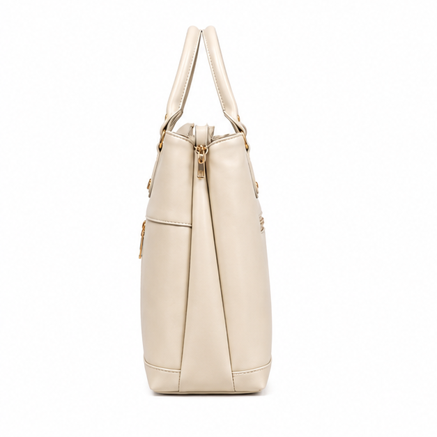 Premium Synthetic Leather Ladies Handbag – 3 Compartment - Image 3