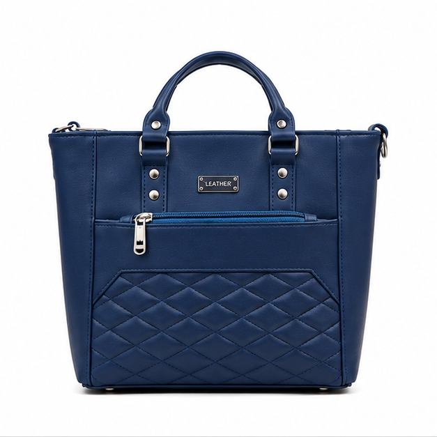 Premium Quilted Synthetic Leather Handbag – 2 Compartment