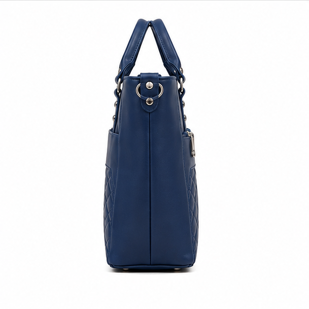 Premium Quilted Synthetic Leather Handbag – 2 Compartment - Image 3