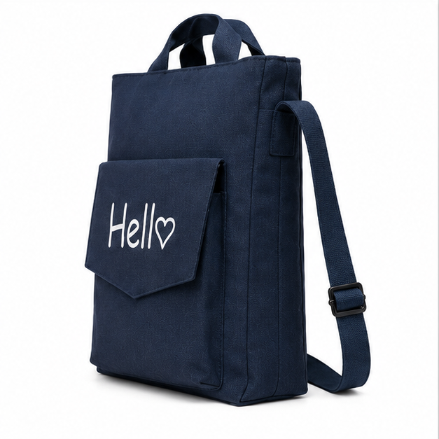 Premium Polyester Canvas Crossbody Tote Bag – 2 Compartment - Image 2