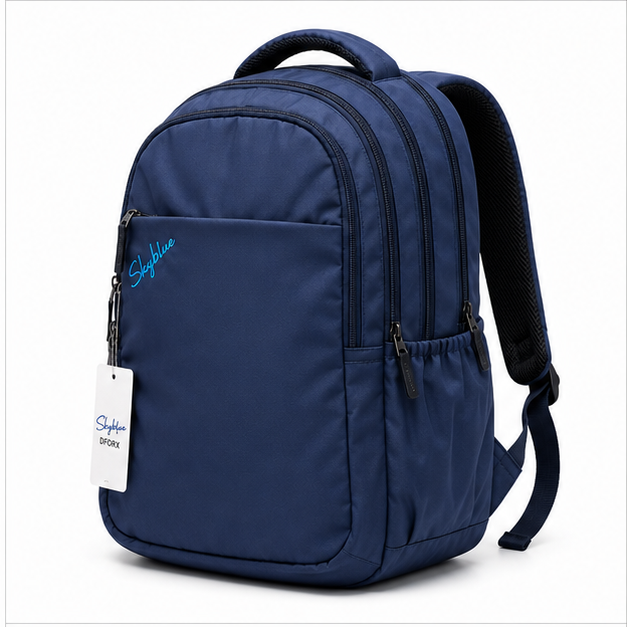 Sky Blue DFORX Polyester Backpack – 3 Compartment - Image 2