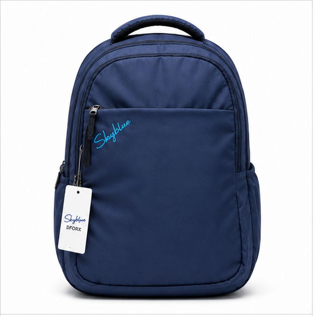 Sky Blue DFORX Polyester Backpack – 3 Compartment
