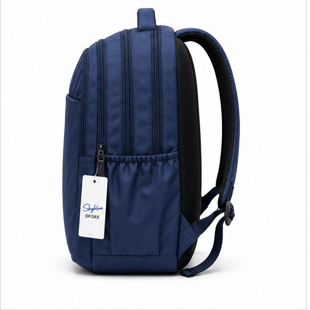Sky Blue DFORX Polyester Backpack – 3 Compartment - Image 3